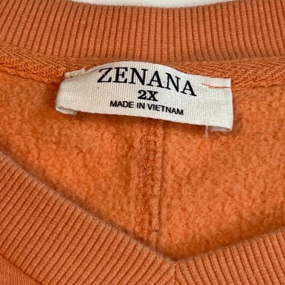 Zenana Sweater Womens 2X Oversized Pockets Comfy Athleisure Sporty Preppy Top - Picture 8 of 10